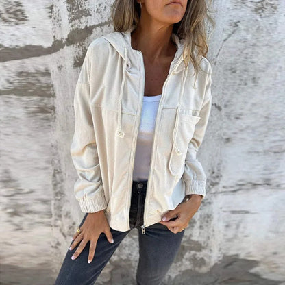 Women's Hooded Zipper Jacket Casual Everyday