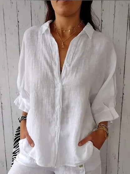 Casual Cotton Linen Shirt - VibreMode