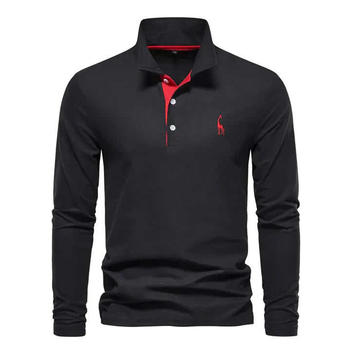 Men's Long-Sleeved Polo Shirt - VibreMode