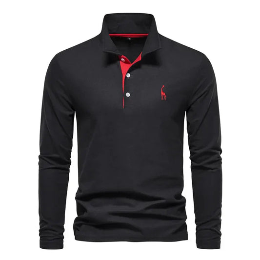 Men's Long-Sleeved Polo Shirt - VibreMode