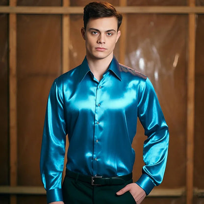 Men's Dress Shirt Shiny Finish