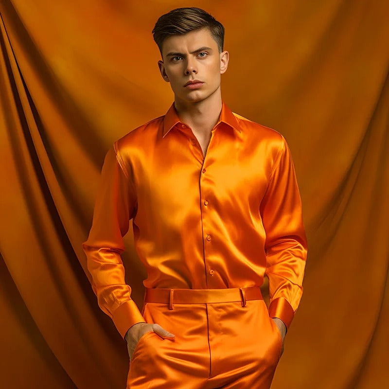 Men's Dress Shirt Shiny Finish
