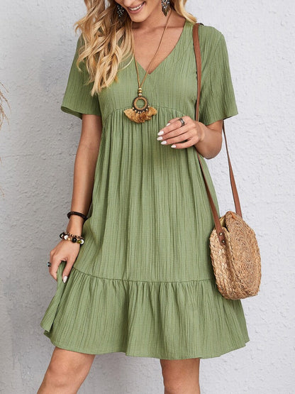 Women's V-Neck Tiered Dress
