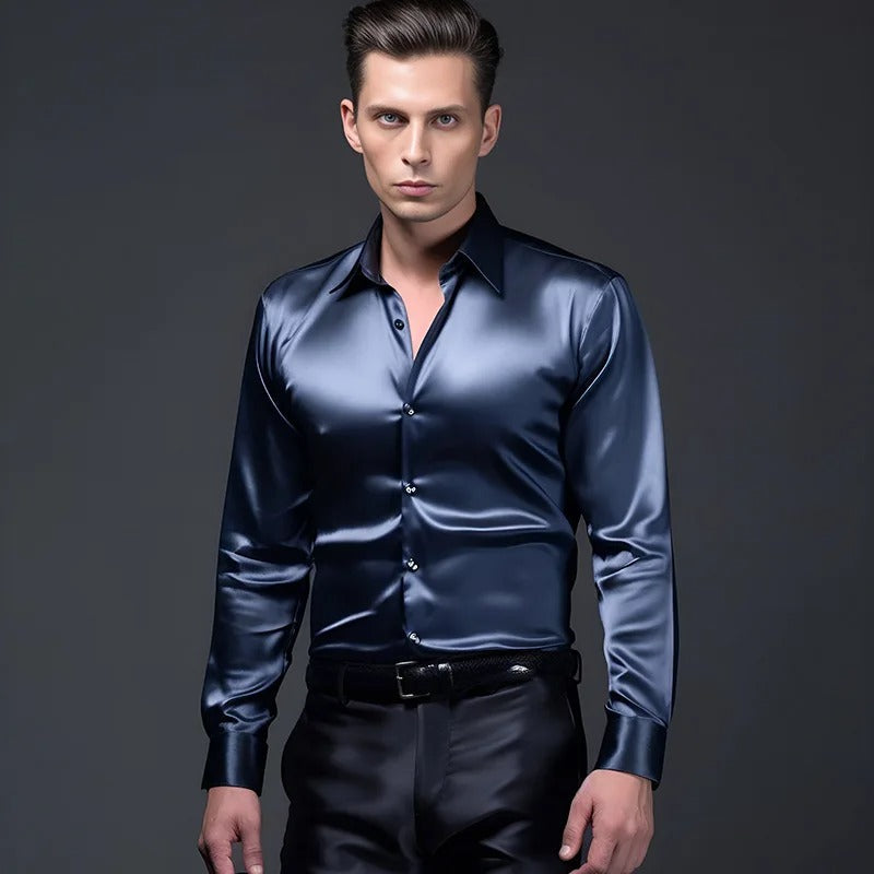 Men's Dress Shirt Shiny Finish
