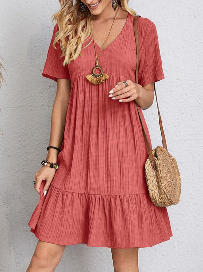 Women's V-Neck Tiered Dress