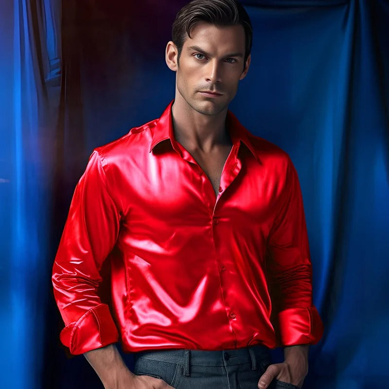 Men's Dress Shirt Shiny Finish