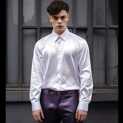 Men's Dress Shirt Shiny Finish