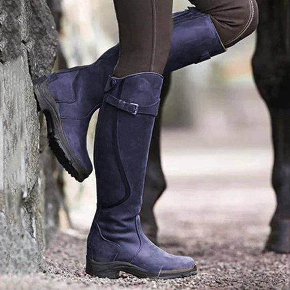 Women's Waterproof Knee-High Boots Non-Slip Sole Brown