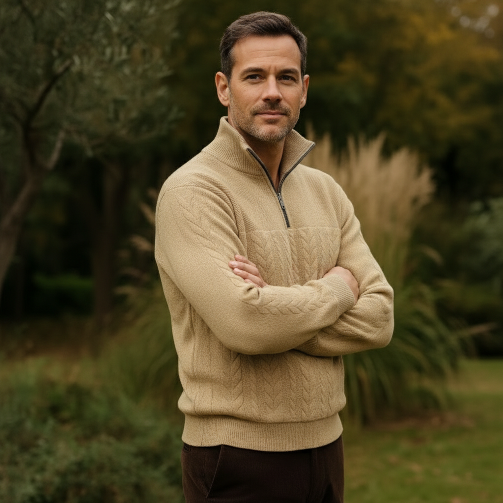 Soft Knit Quarter Zip Pullover Sweater