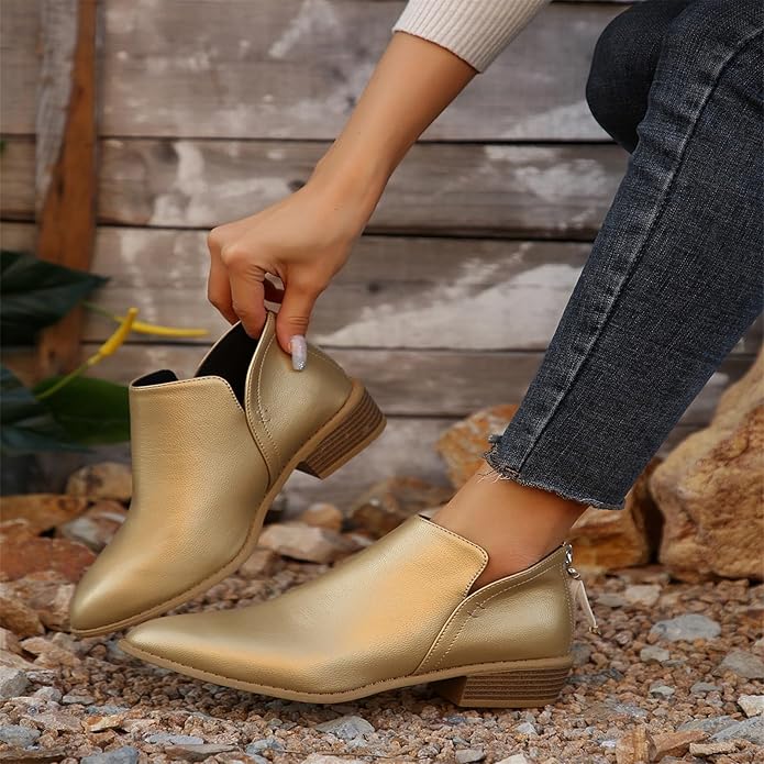 Image of Veronica | Women's V-Cut Pointed Toe Ankle Boots