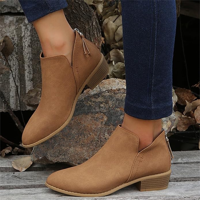Image of Veronica | Women's V-Cut Pointed Toe Ankle Boots