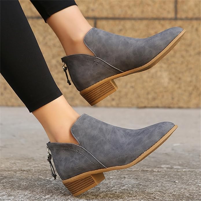 Image of Veronica | Women's V-Cut Pointed Toe Ankle Boots