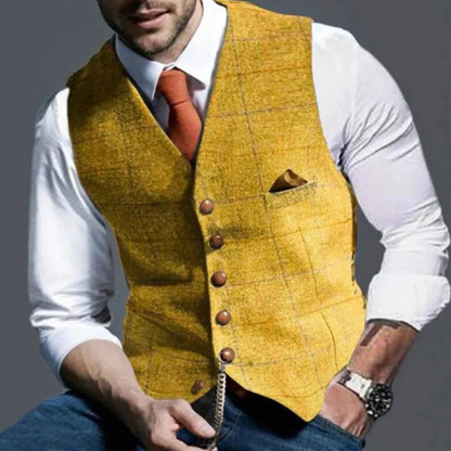 Men's Vintage Waistcoat Layered Classic Style
