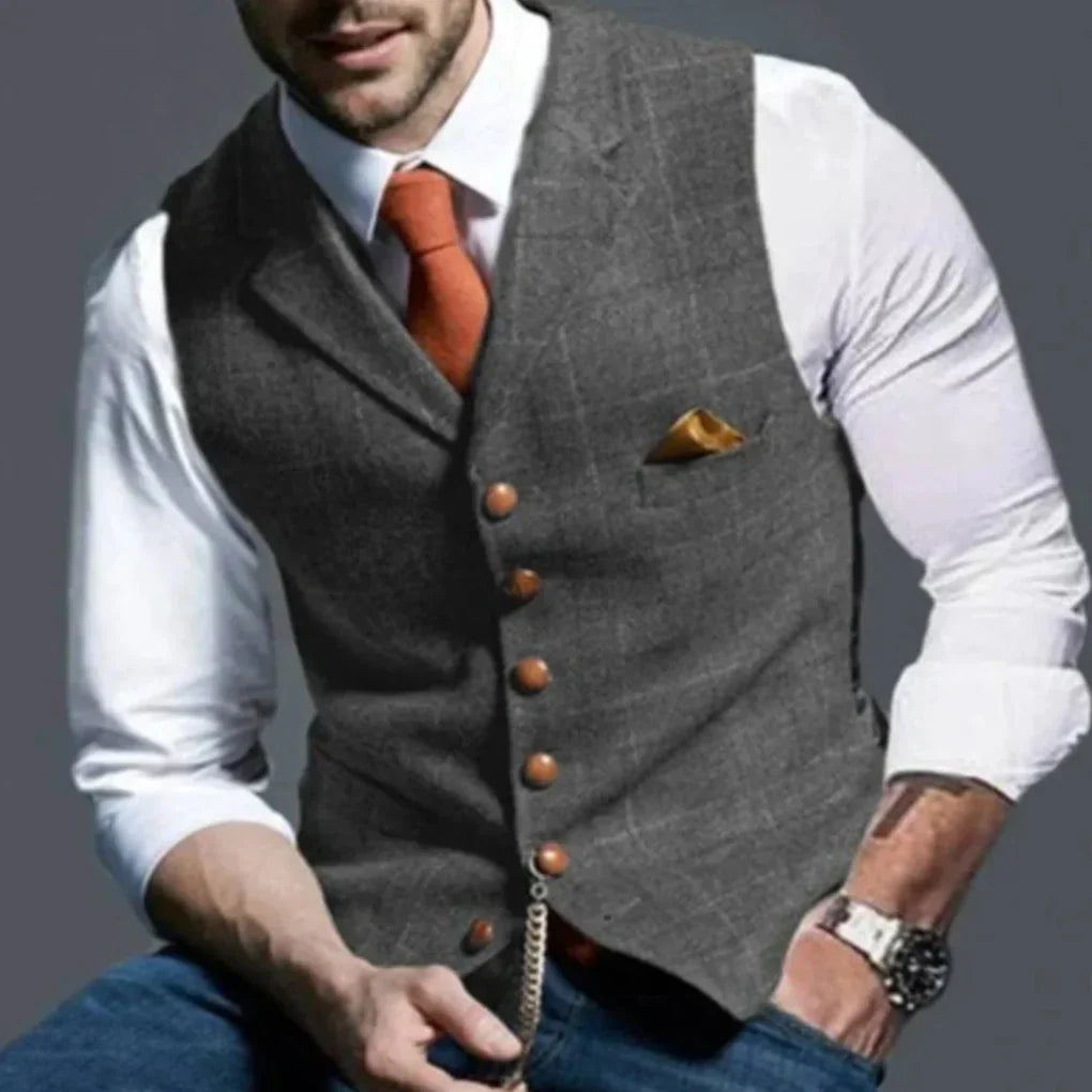 Men's Vintage Waistcoat Layered Classic Style