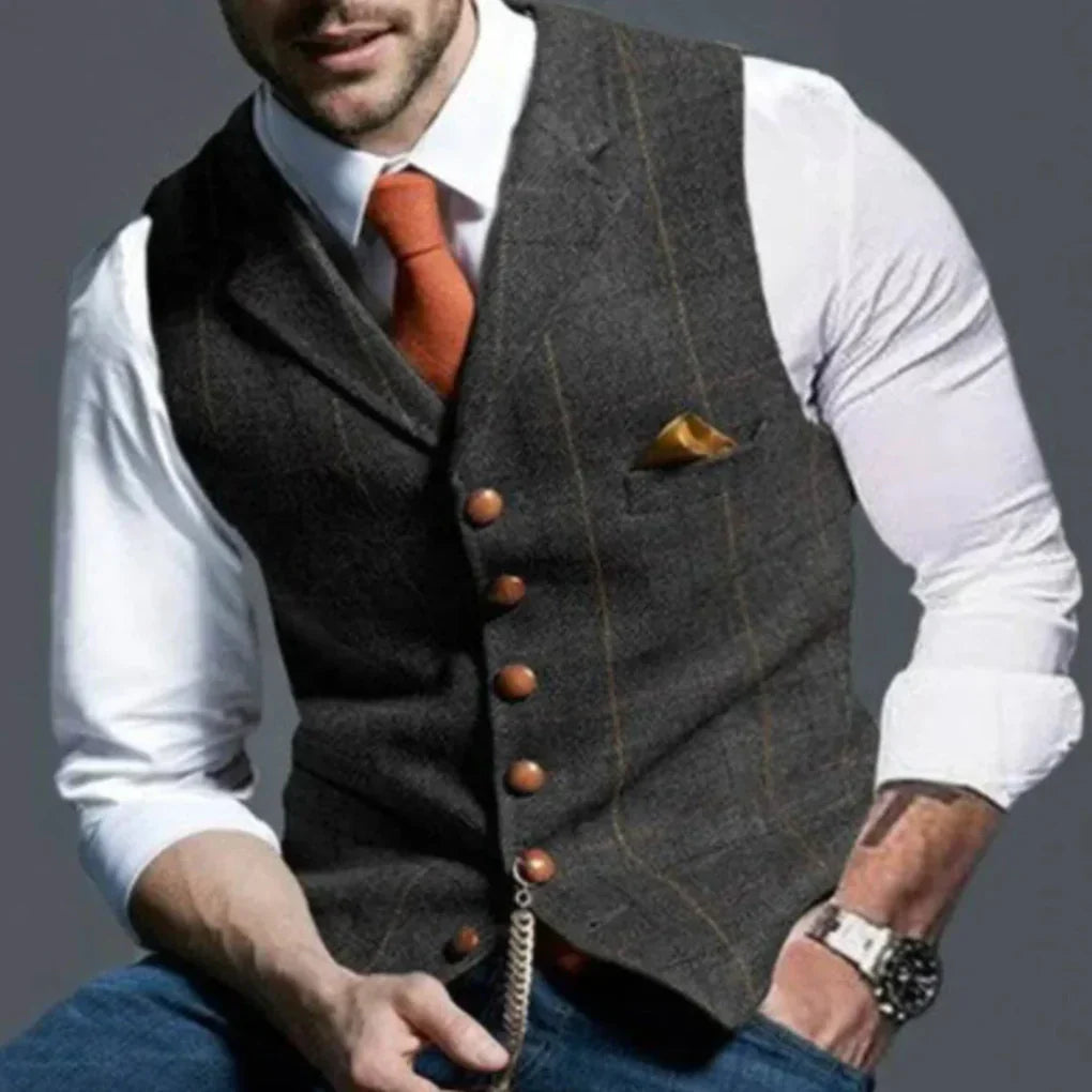 Men's Vintage Waistcoat Classic Layered