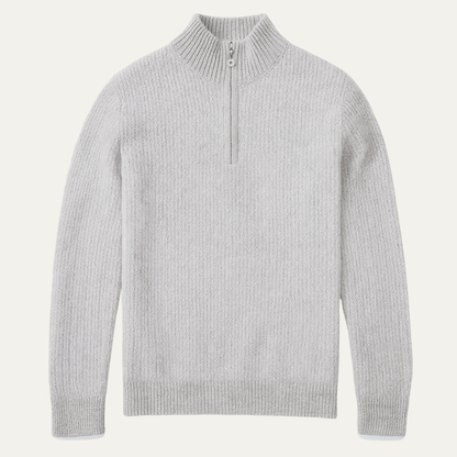 Men's Winter Knit Sweater Quarter Zip High Collar - VibreMode