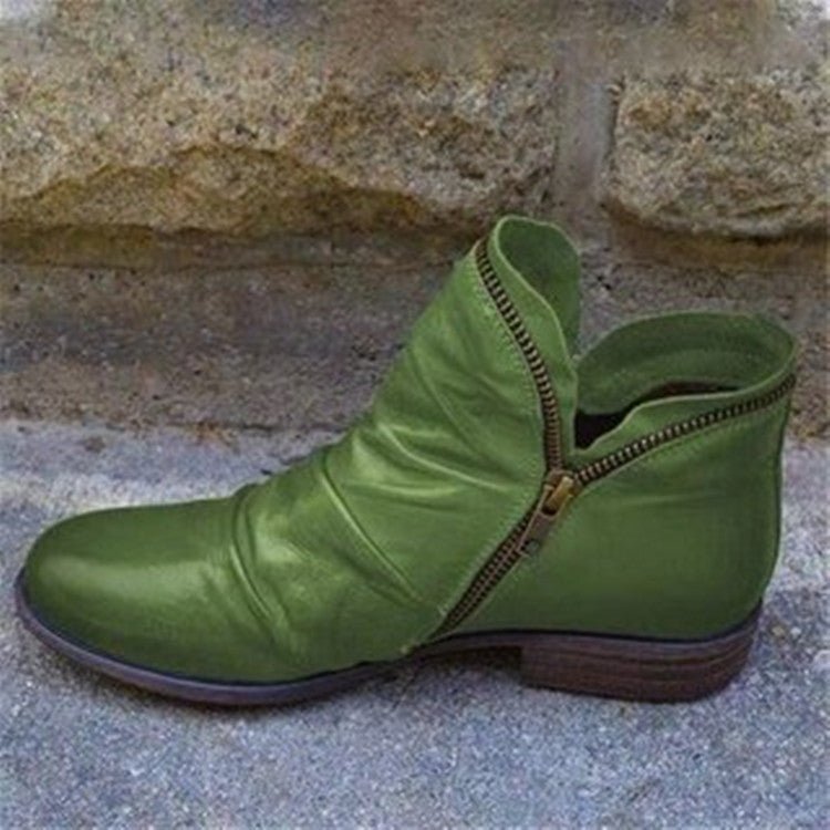Ladies Comfortable Fall Leather Ankle Boots