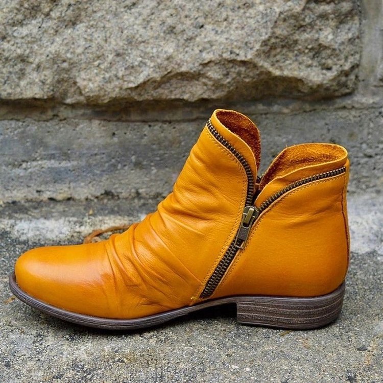 Ladies Comfortable Fall Leather Ankle Boots