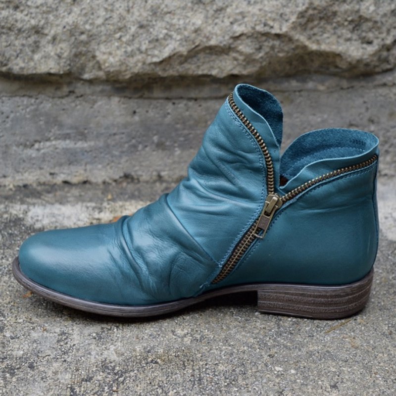 Ladies Comfortable Fall Leather Ankle Boots