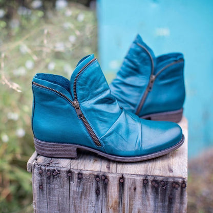 Ladies Comfortable Fall Leather Ankle Boots