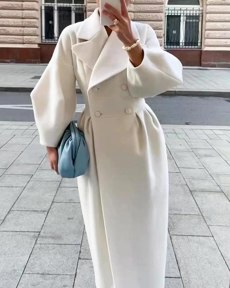 Vicki Women's Double Breasted Long Coat - VibreMode