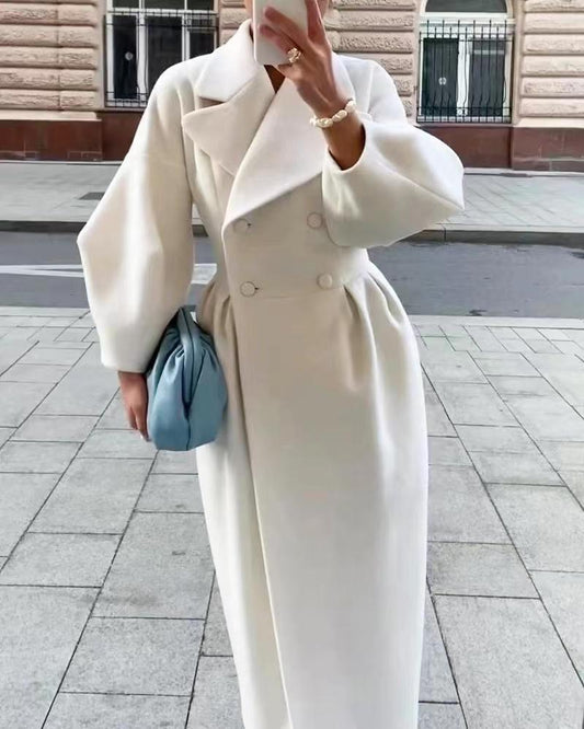 Vicki Women's Double Breasted Long Coat - VibreMode