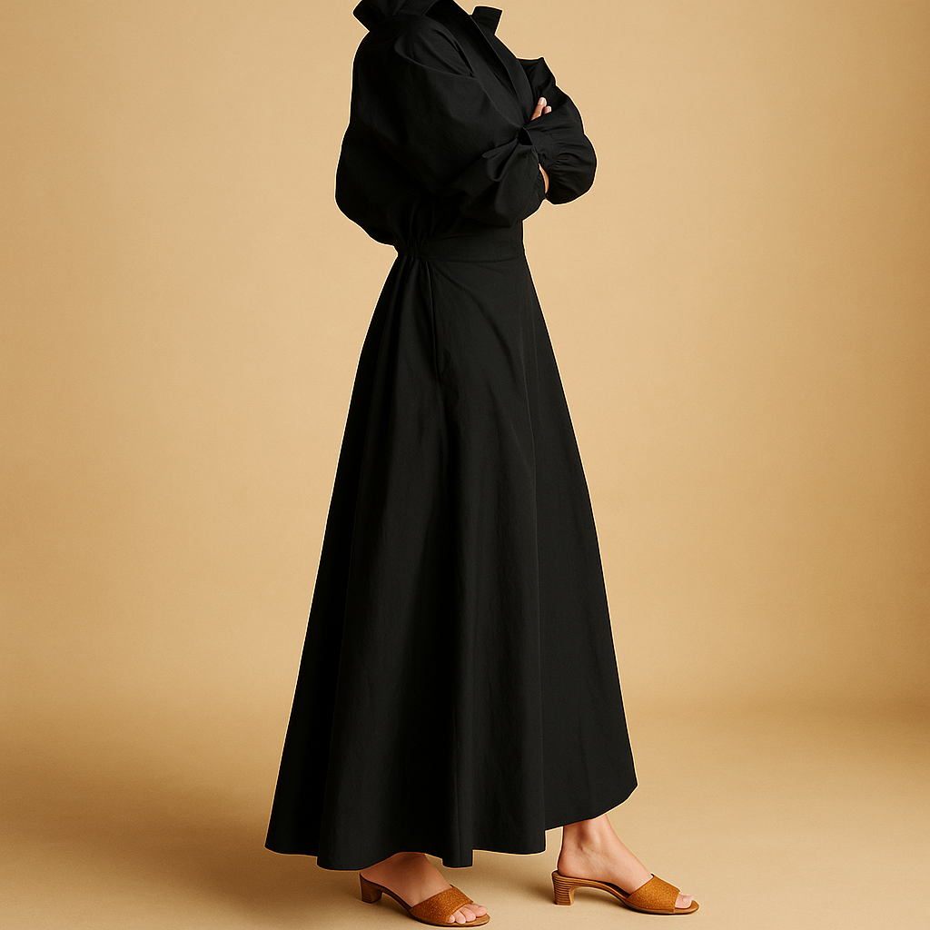 Women’s vintage A-line dress with a flattering waist and lightweight design, perfect for weddings, dinners, and casual outings.