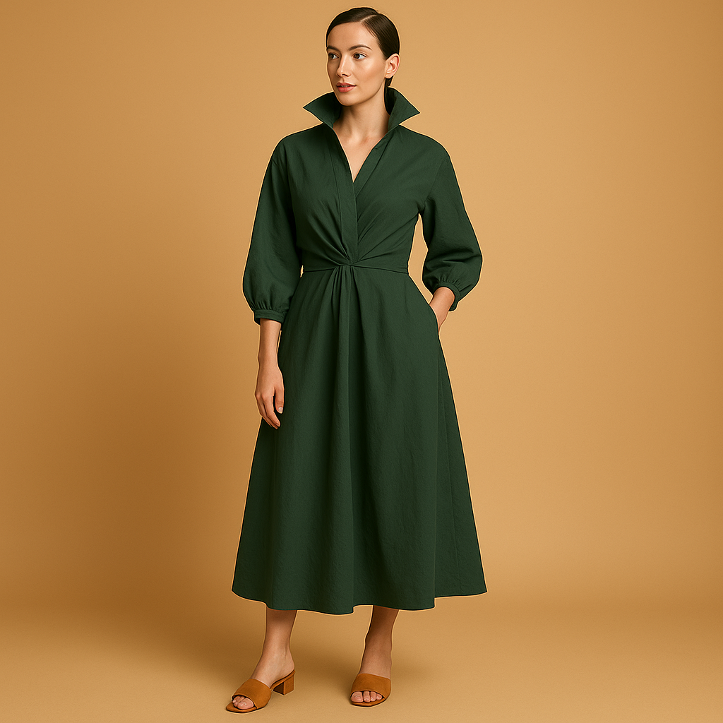 Women’s vintage A-line dress with a flattering waist and lightweight design, perfect for weddings, dinners, and casual outings.