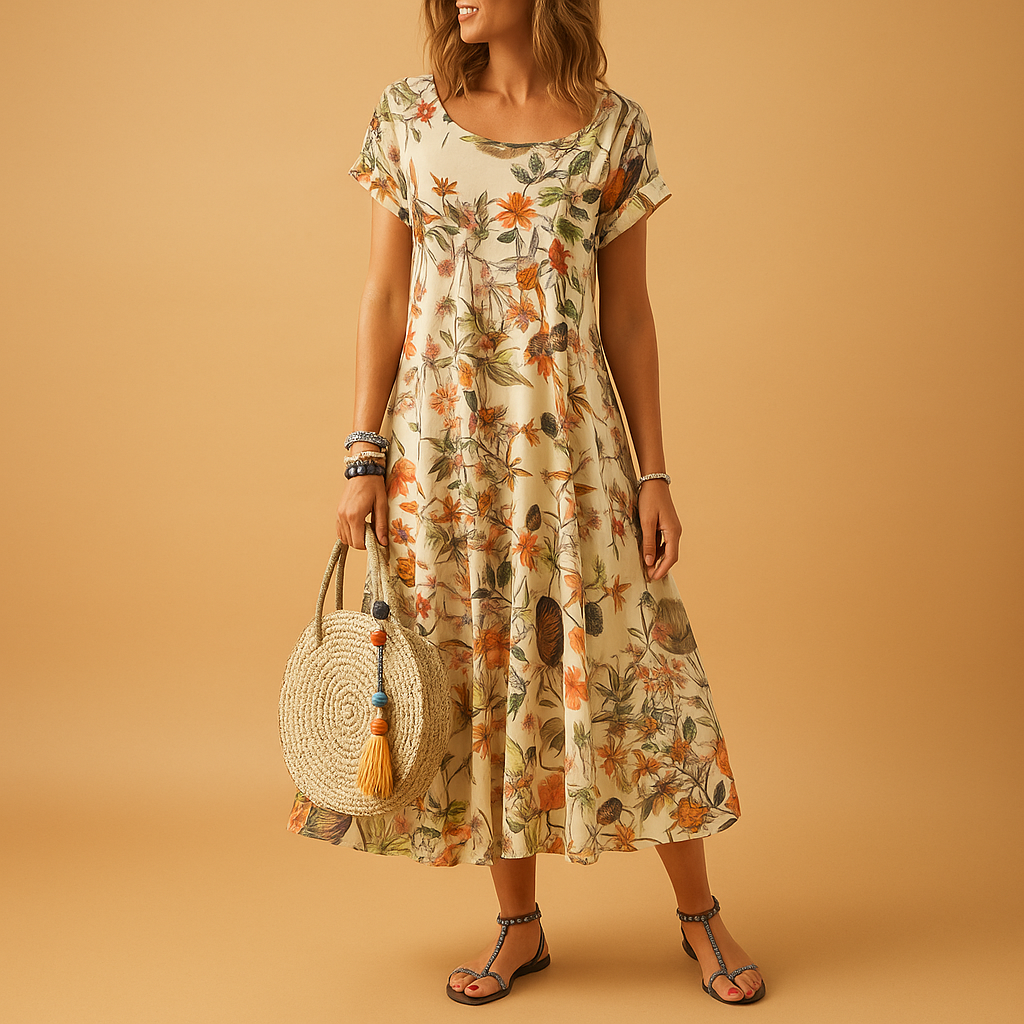 Women's Floral Summer Dress Loose Fit - VibreMode