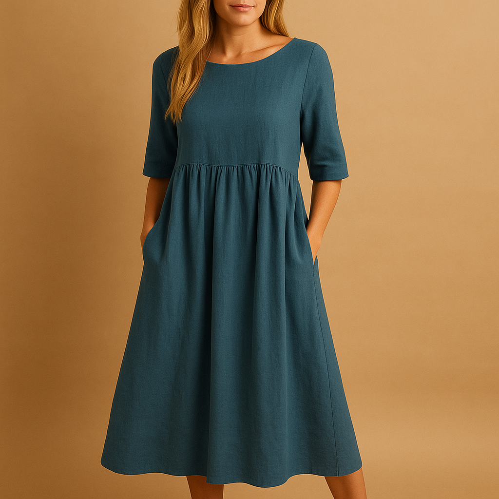 Women’s vintage midi dress with retro silhouette and flattering fit, perfect for parties, daily wear, and special occasions in any season.