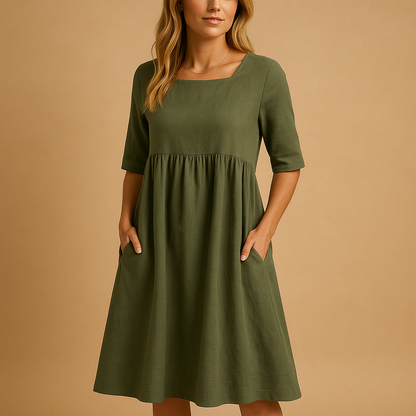 Women’s vintage midi dress with retro silhouette and flattering fit, perfect for parties, daily wear, and special occasions in any season.