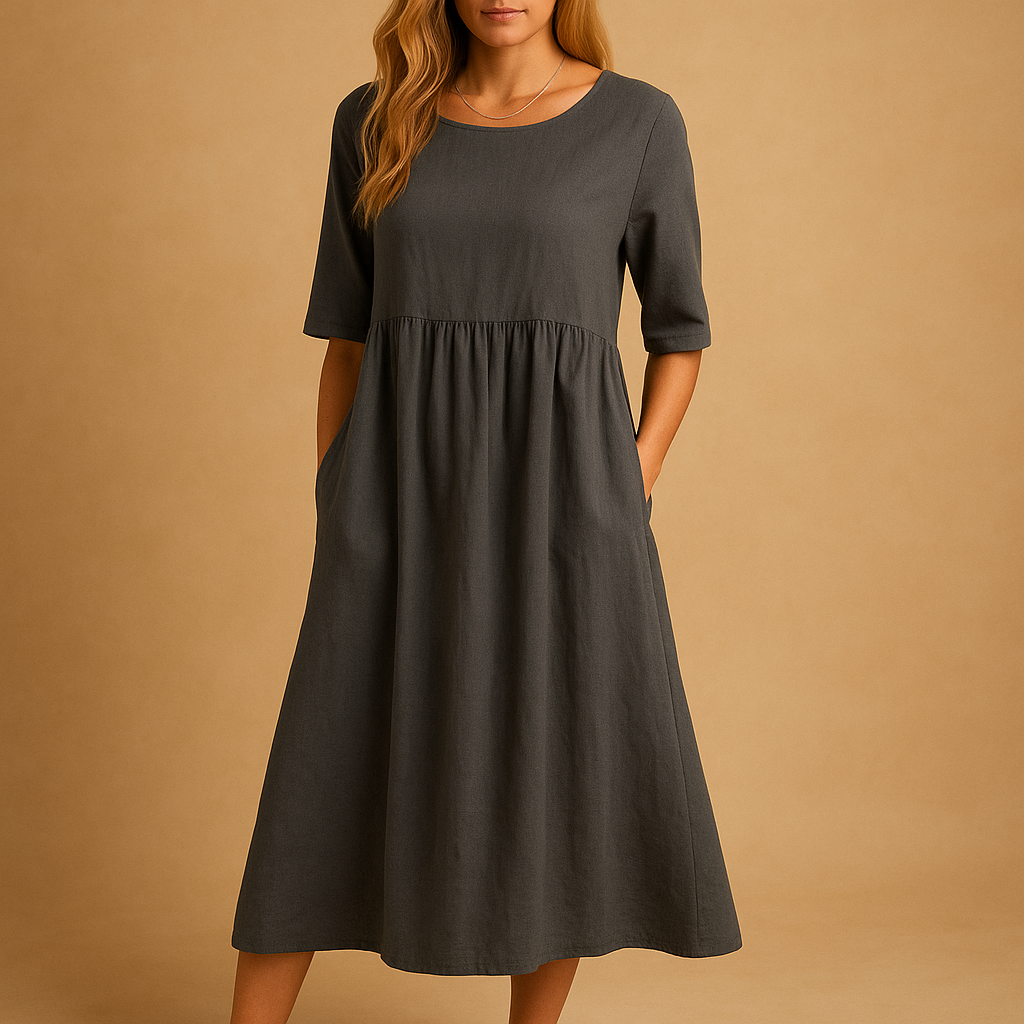Women’s vintage midi dress with retro silhouette and flattering fit, perfect for parties, daily wear, and special occasions in any season.