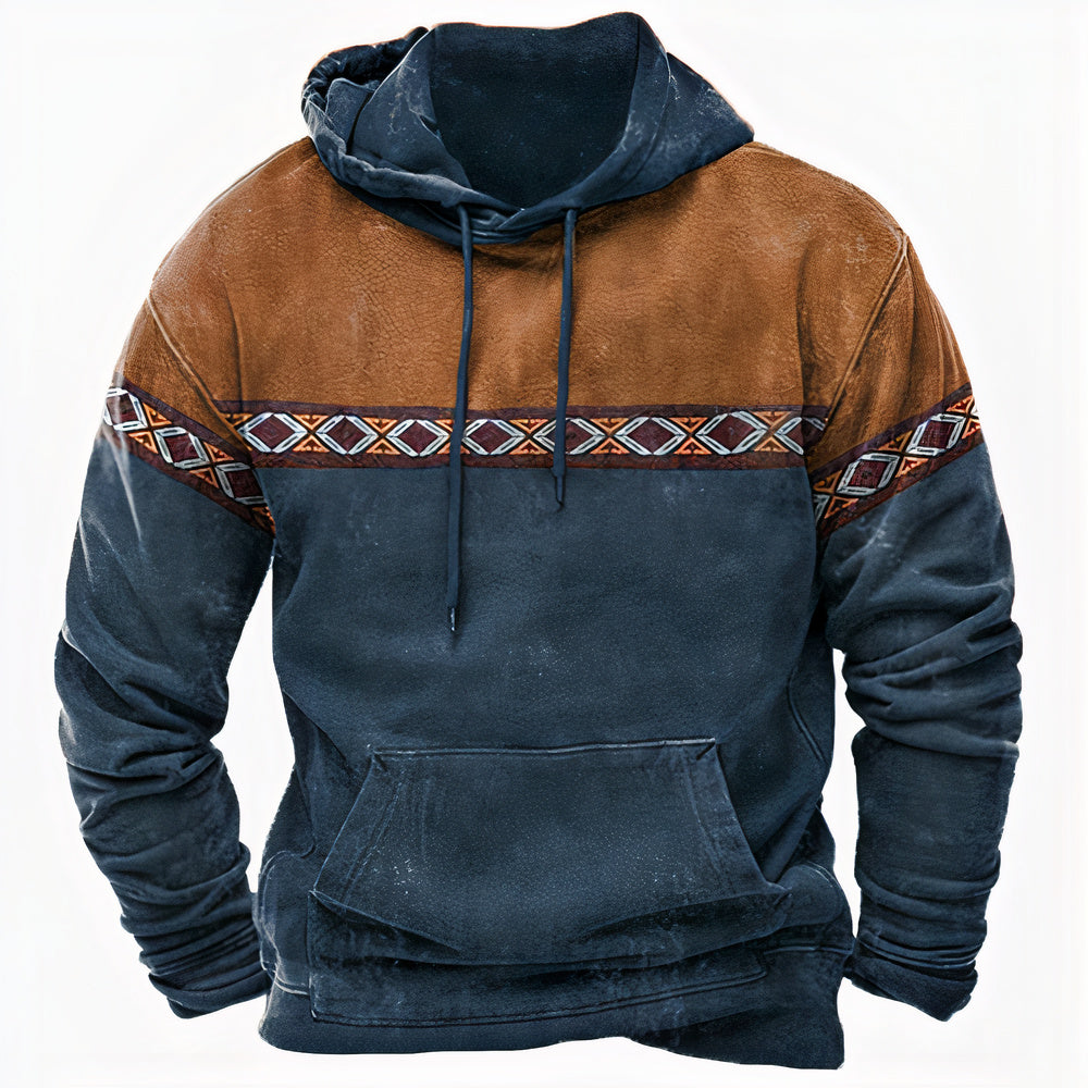 Men's Ethnic Pattern Hoodie Cotton Casual Wear