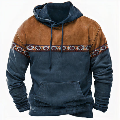 Men's Ethnic Pattern Hoodie Cotton Casual Wear