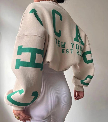 Women's Oversized Crew Neck Sweatshirt - VibreMode