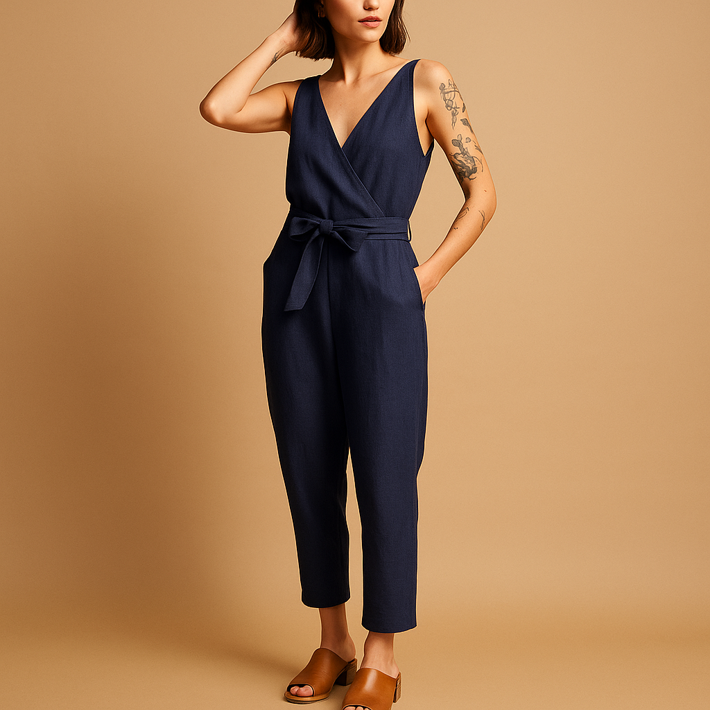 Relaxed Fit V Neck Womens Summer Romper - VibreMode
