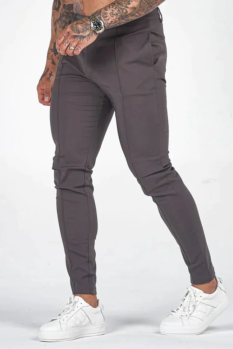 Men's Slim Fit Trousers Formal Black