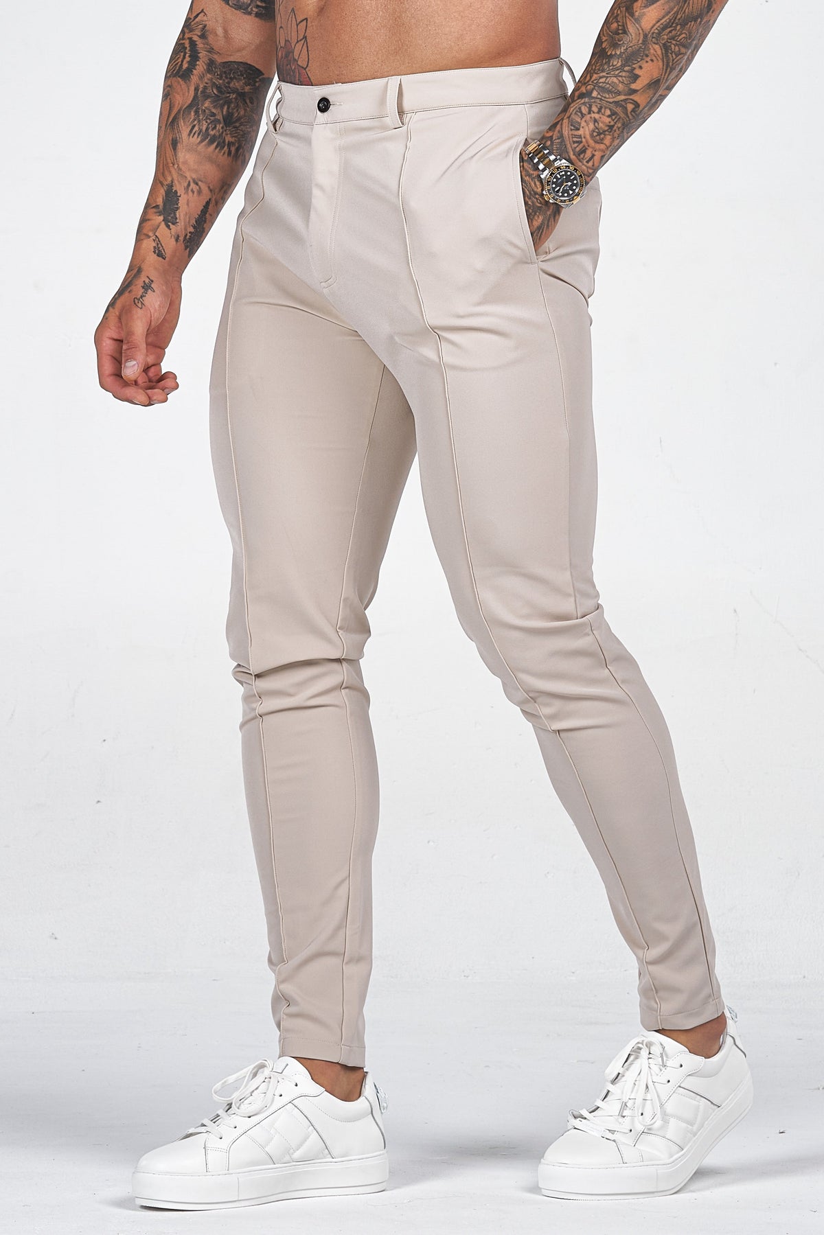Men's Slim Fit Trousers Formal Black - VibreMode
