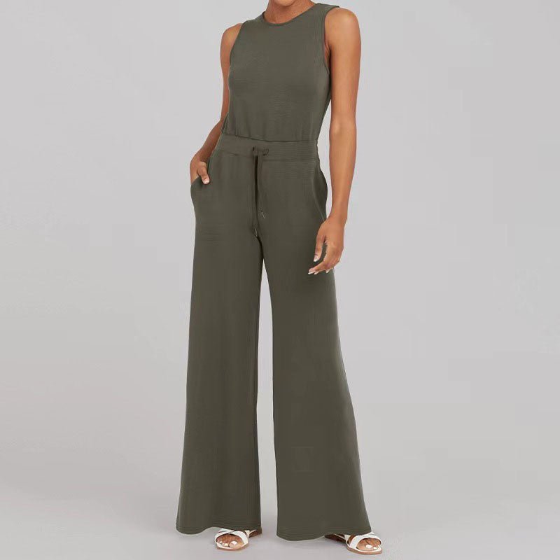 Women's Sleeveless Wide-Leg Jumpsuit