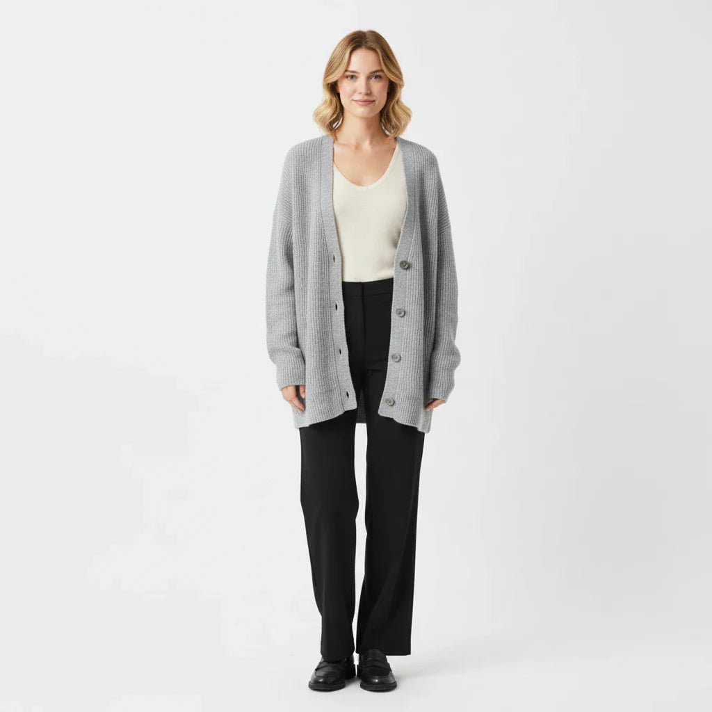 Women's Oversized Ribbed Cardigan Sweater