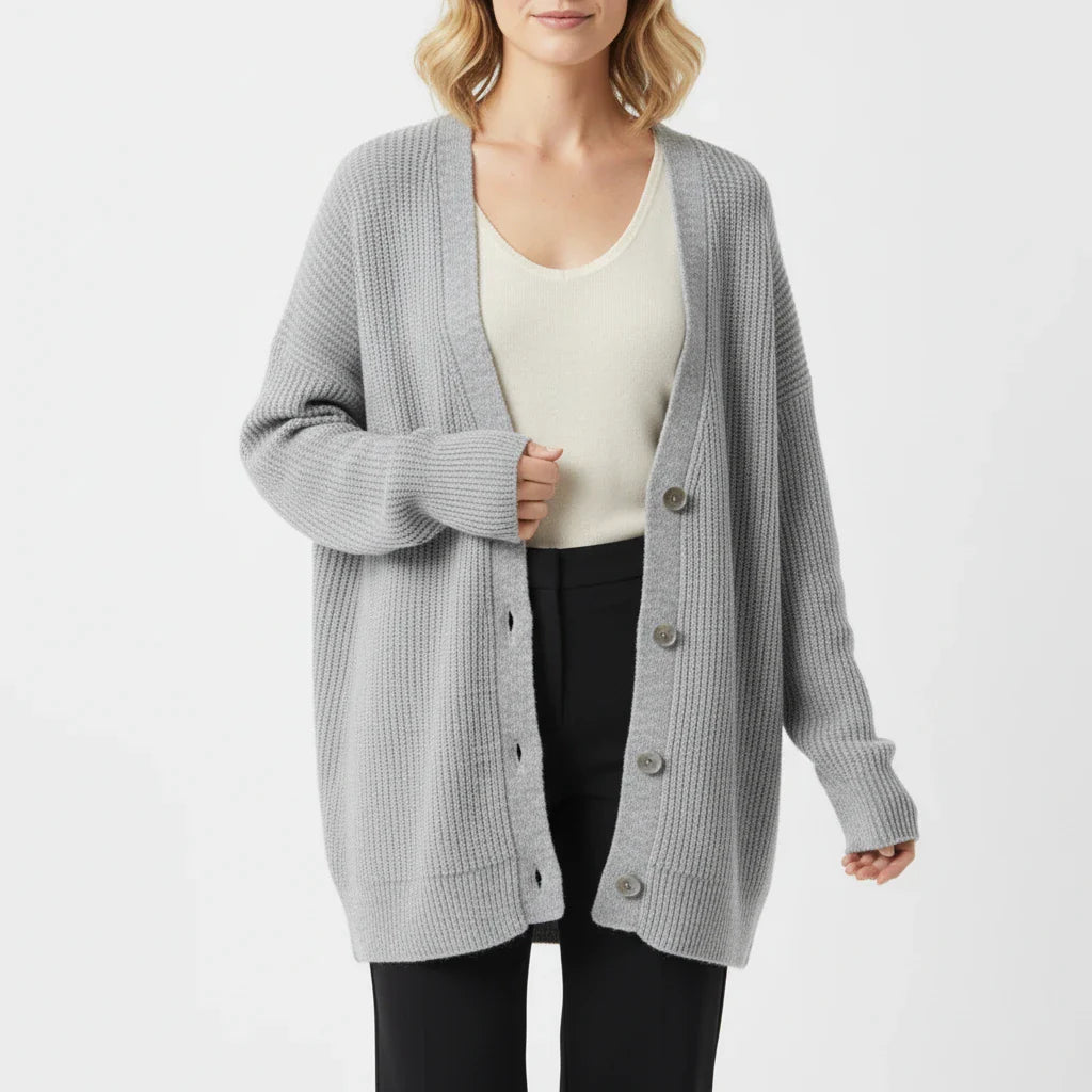 Women's Oversized Ribbed Cardigan Sweater
