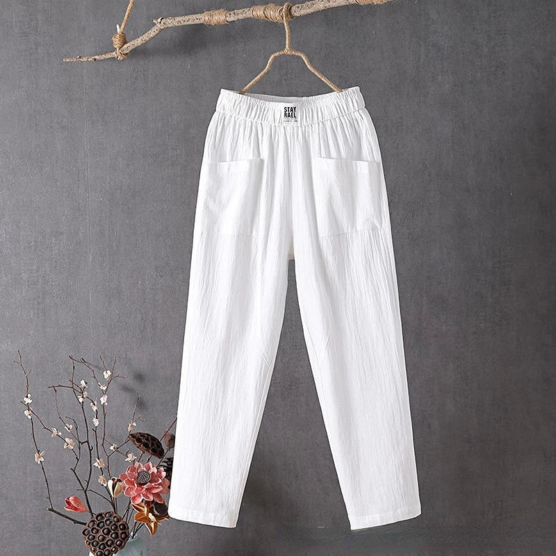 Lightweight Women's Casual Summer Pants with Pockets - VibreMode