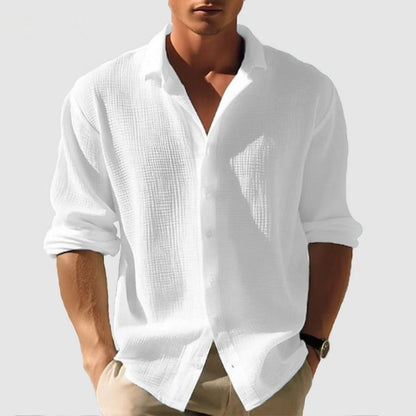 Men's Cotton Waffle Shirt Long Sleeves