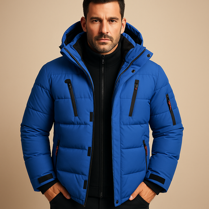 Warm Insulated Mens Parka Coat with Hood - VibreMode