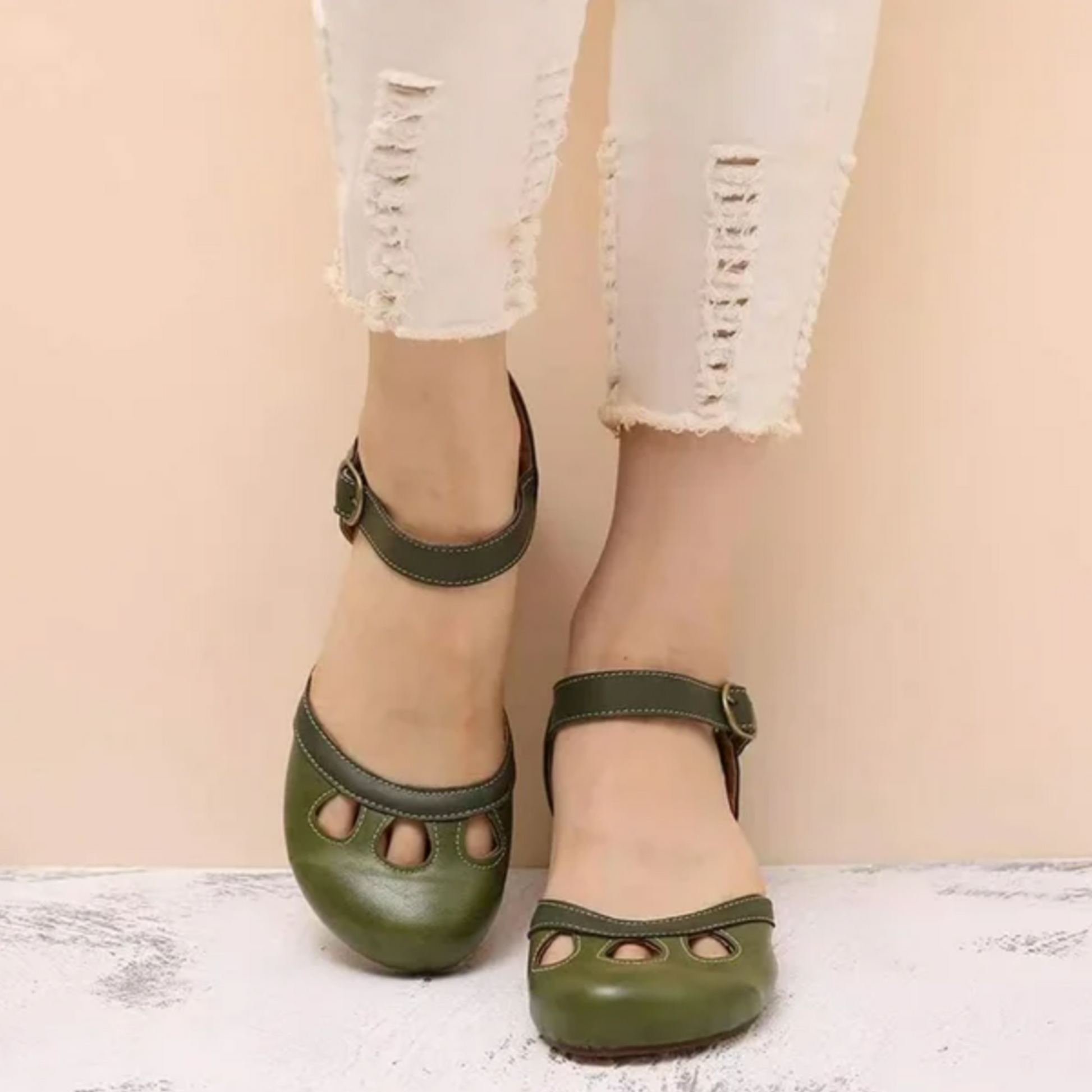 Women's Low Heeled Sandals Comfortable - VibreMode