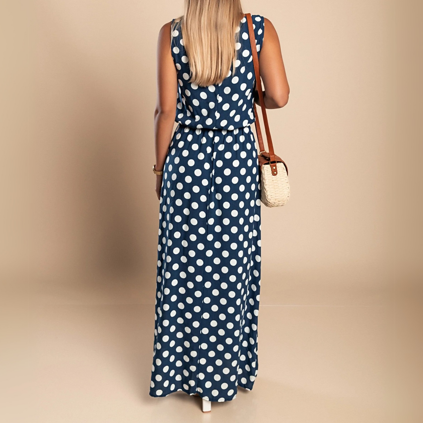 Fashionable Spotted Long Dress