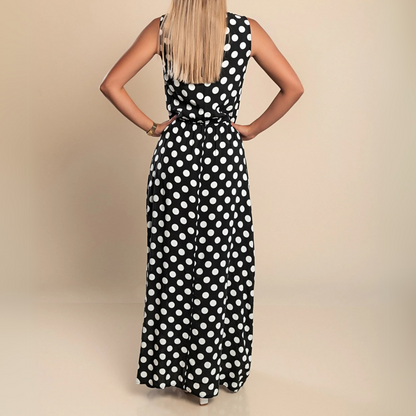 Fashionable Spotted Long Dress