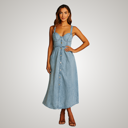 Simple Blue Summer Denim Dress
