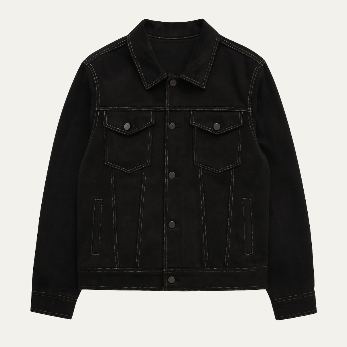 Men's Suede Button Up Jacket Retro Style Brown - VibreMode