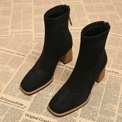 Women's Ankle Boots Rear Zipper Heel Style